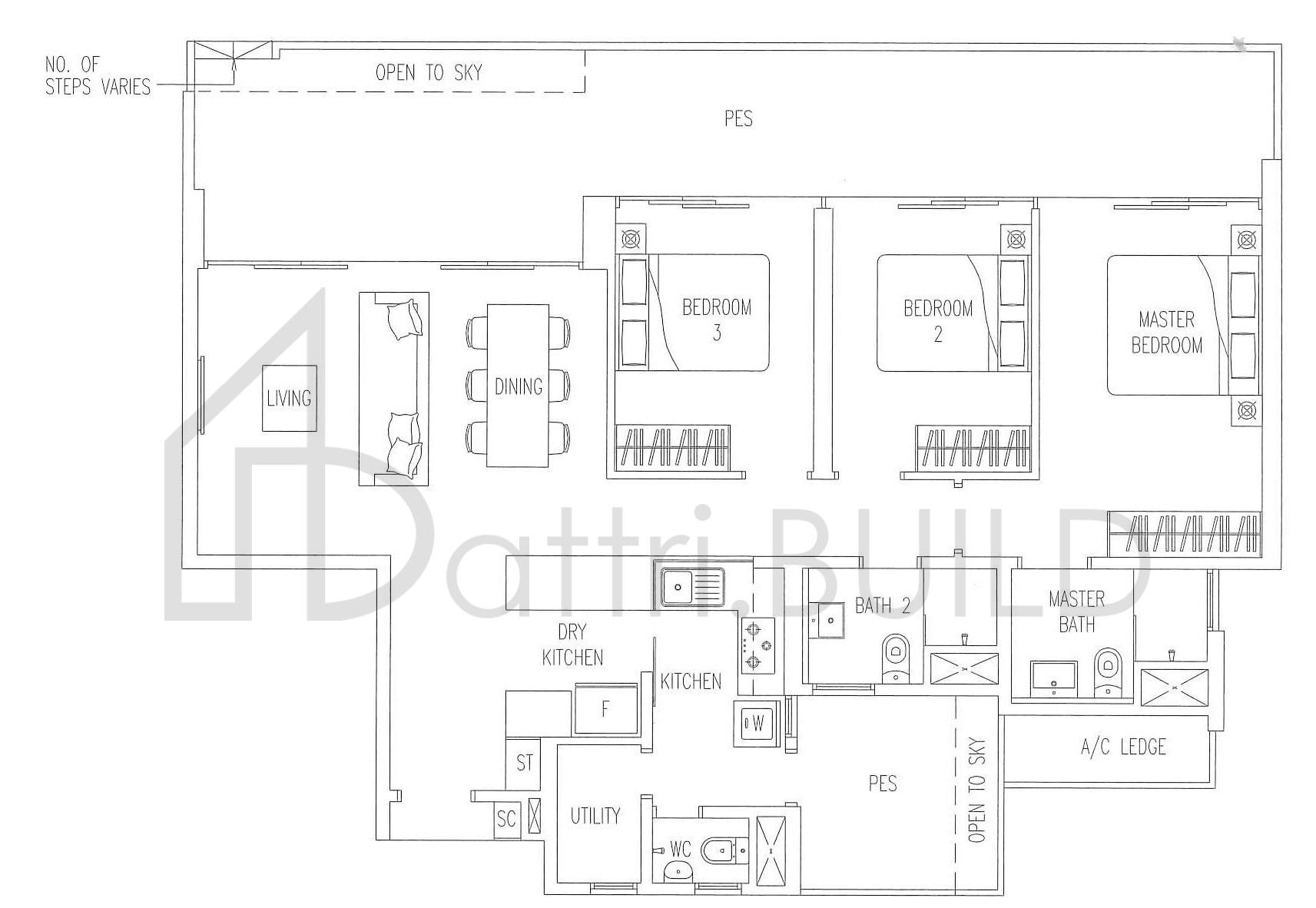 TWIN WATERFALLS B2-P floorplan (watermarked)