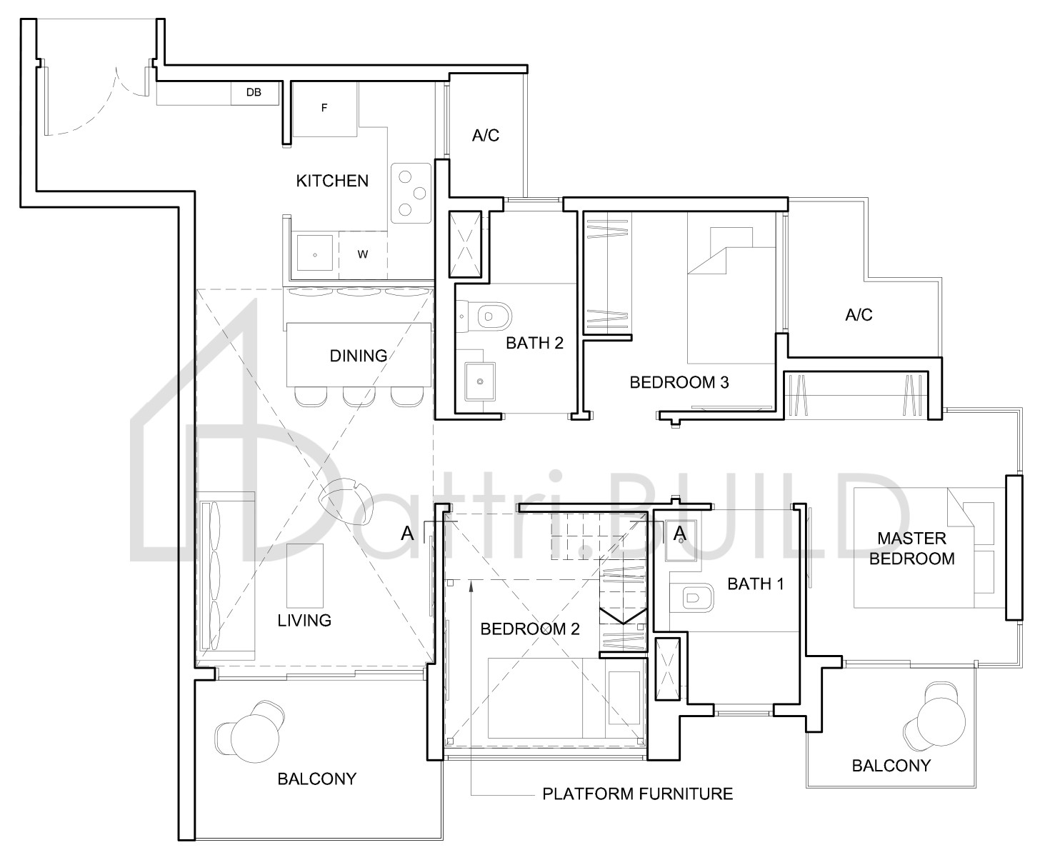 HIGH PARK RESIDENCES 3C3-cPH floorplan (watermarked)