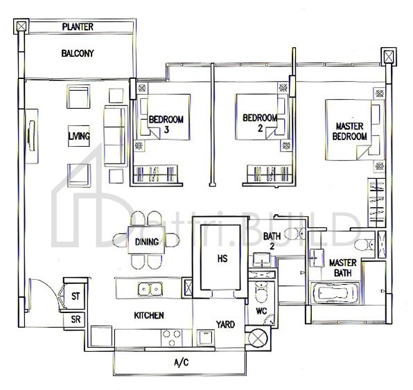 THE CALROSE B5 floorplan (watermarked)