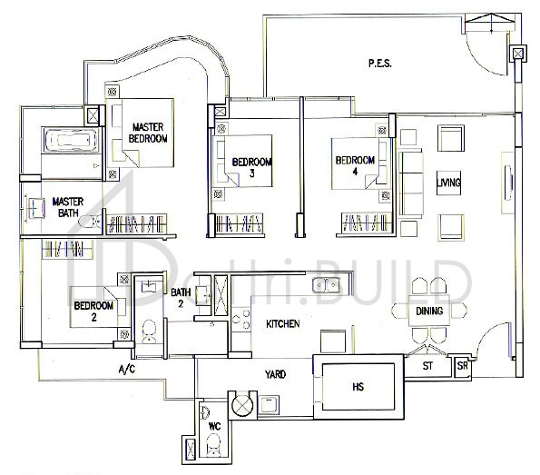 THE CALROSE C1P floorplan (watermarked)