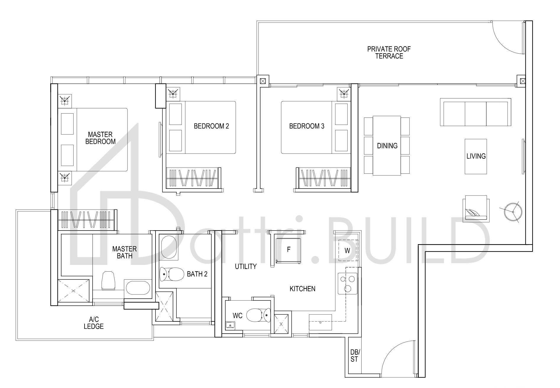 THE POIZ RESIDENCES H C2ap floorplan (watermarked)