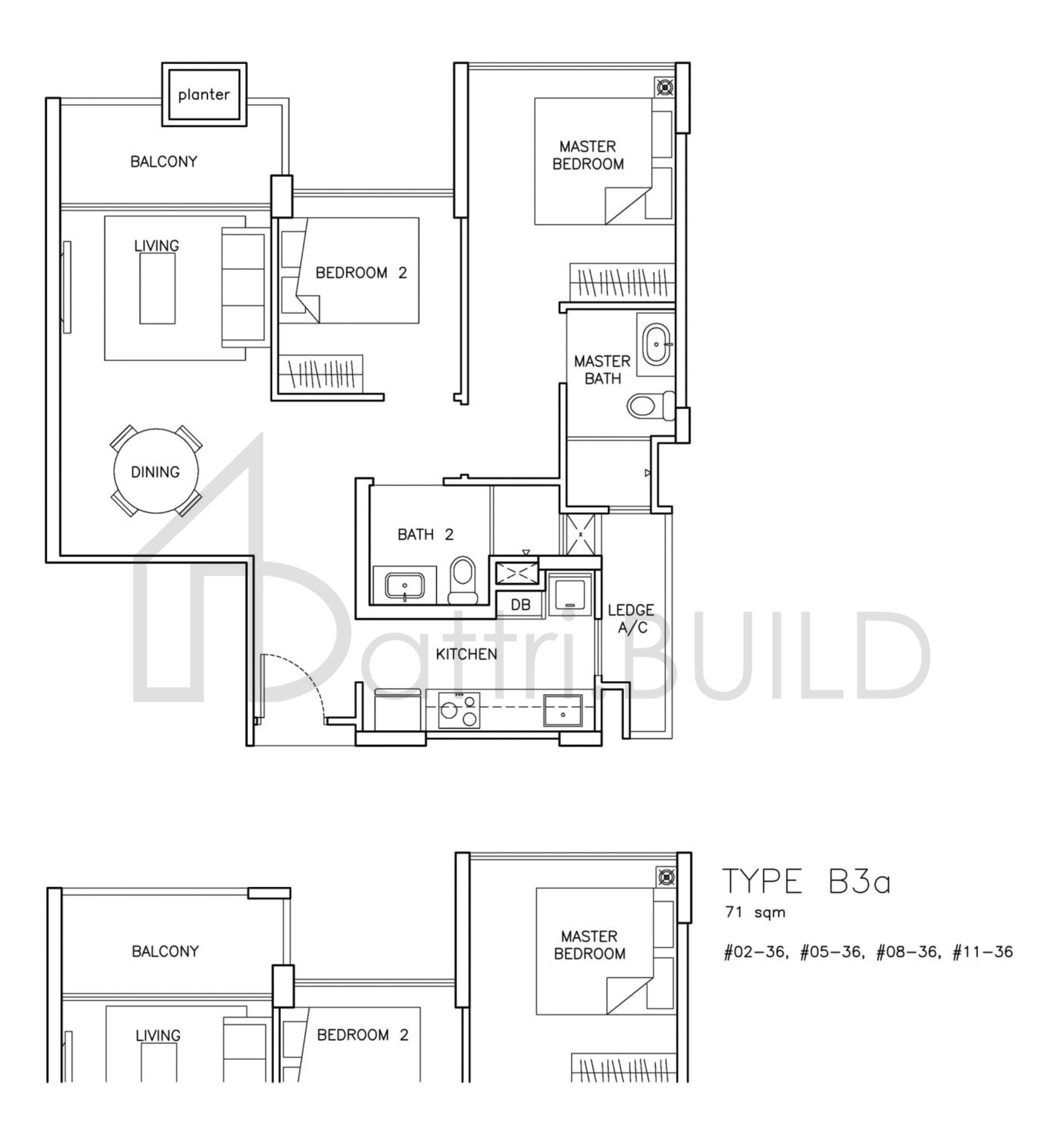 THE SANTORINI B3a floorplan (watermarked)