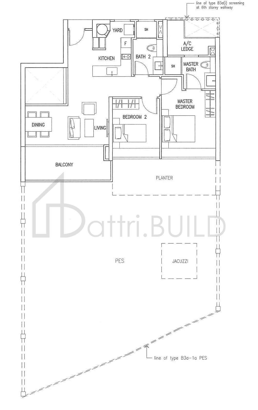 SUITES AT ORCHARD B3a & B3ai floorplan (watermarked)
