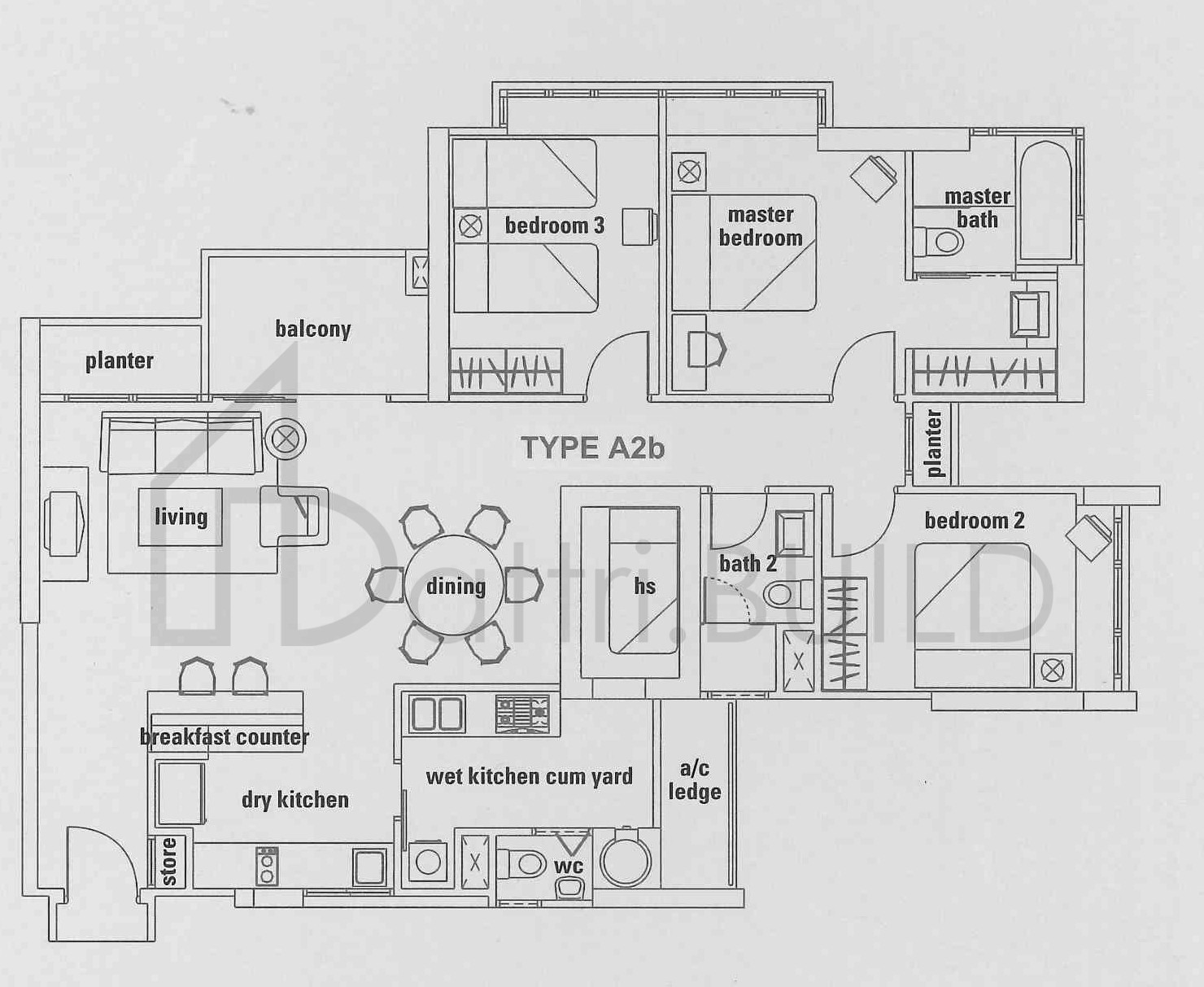 DE ROYALE A2b floorplan (watermarked)