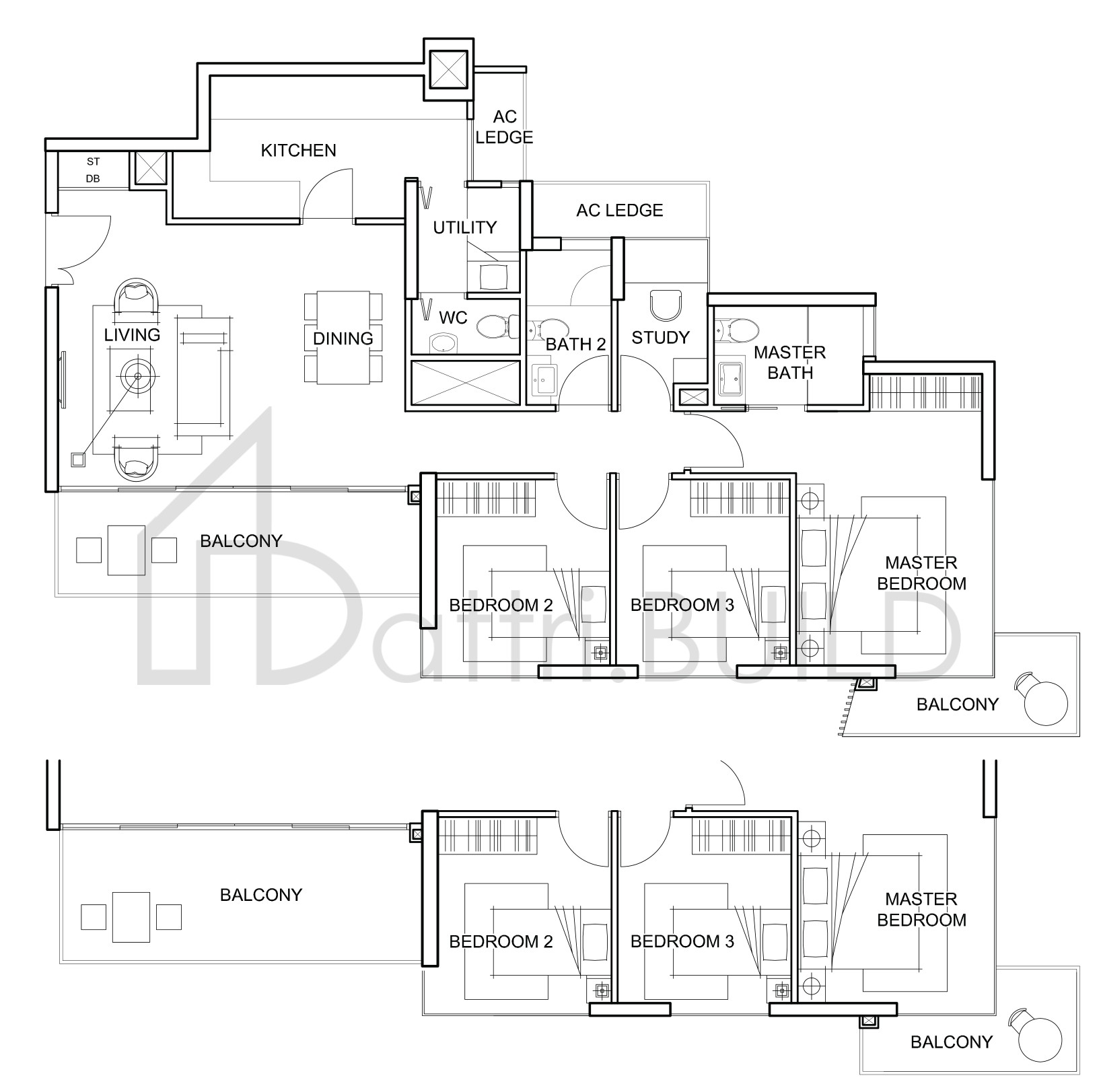 FORESQUE RESIDENCES C4 (VARIATION) floorplan (watermarked)
