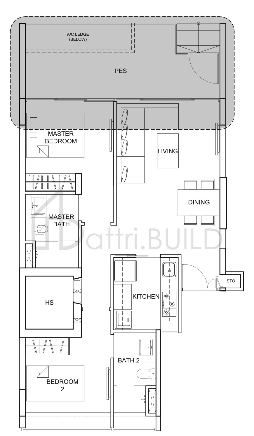 UBER 388 B1-P floorplan (watermarked)
