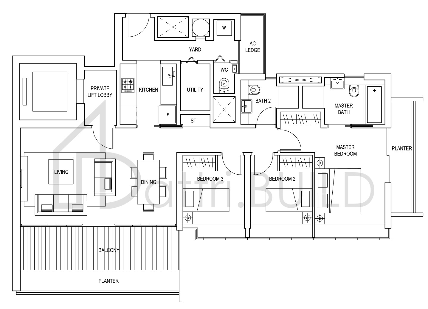 SKYLINE RESIDENCES C1 floorplan (watermarked)