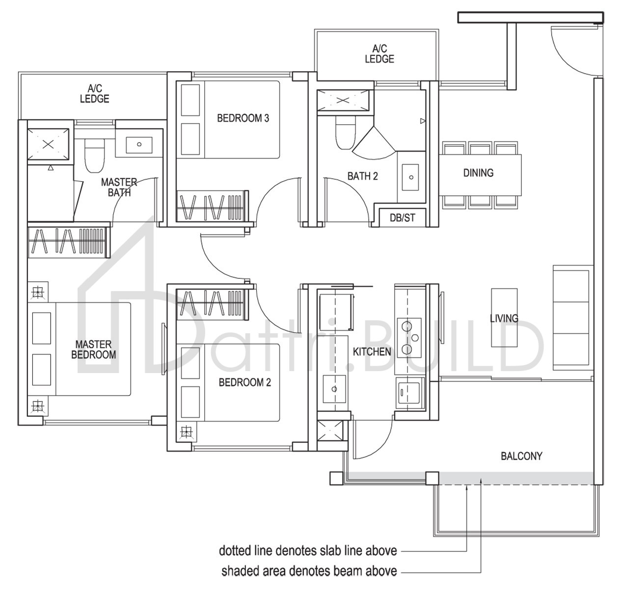 THE BROWNSTONE B3b floorplan (watermarked)