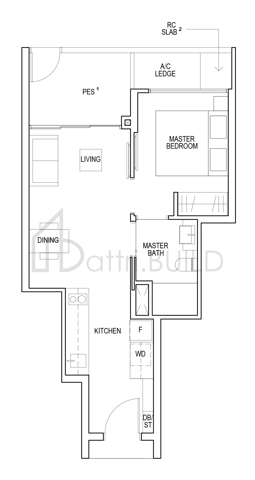 RIVERFRONT RESIDENCES A2-P floorplan (watermarked)