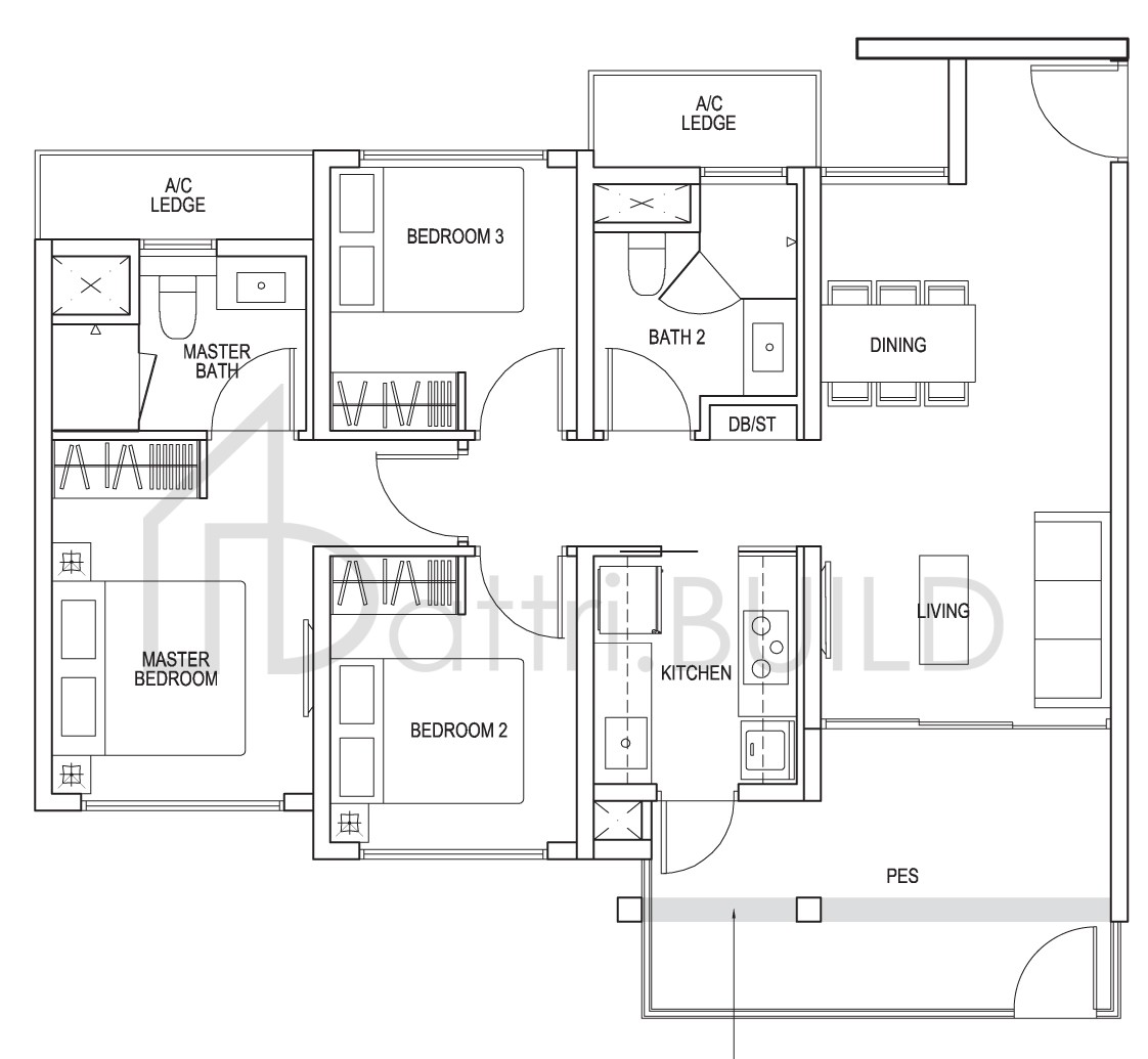 THE BROWNSTONE B3p floorplan (watermarked)