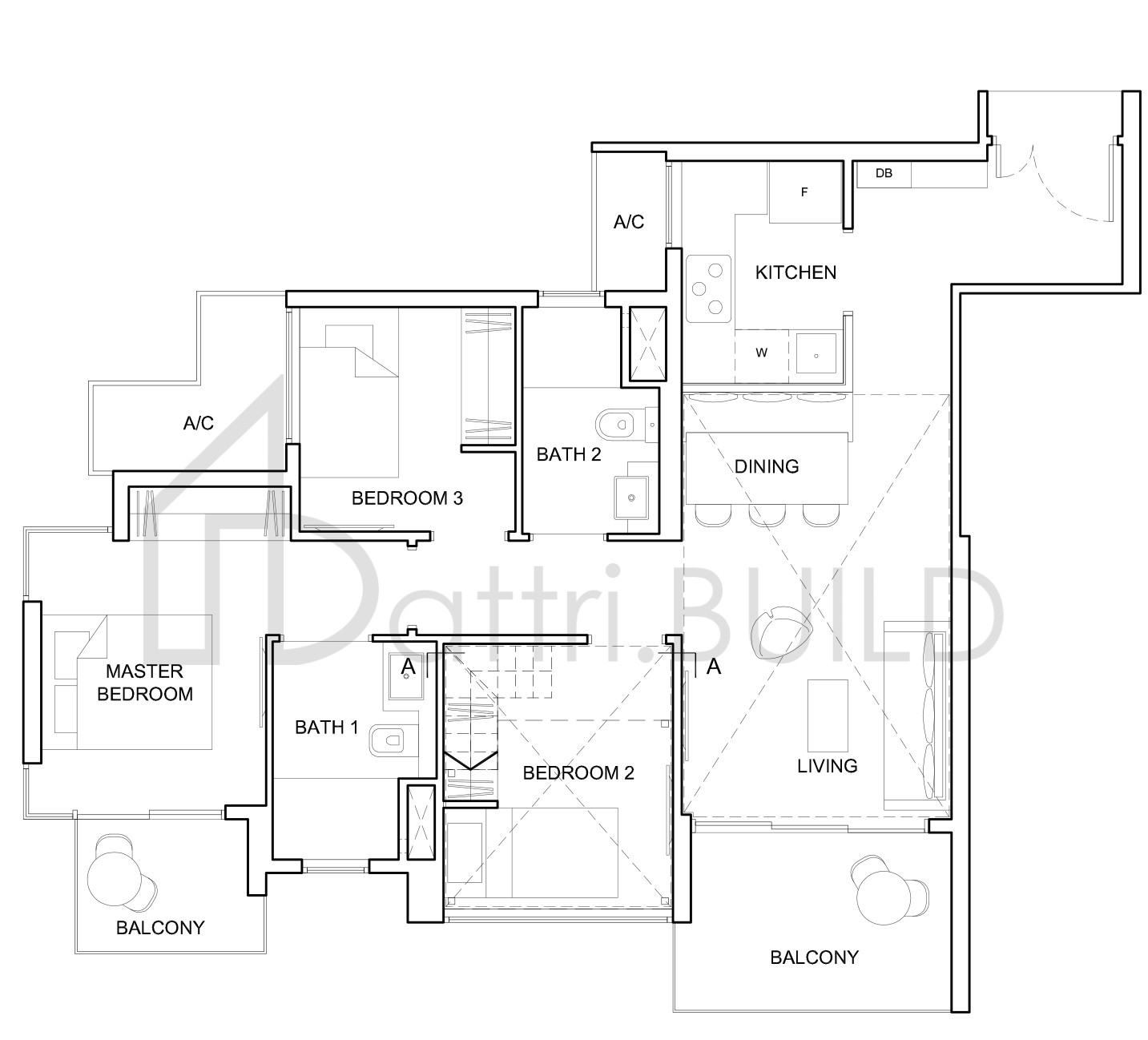 HIGH PARK RESIDENCES 3C3-aPH floorplan (watermarked)