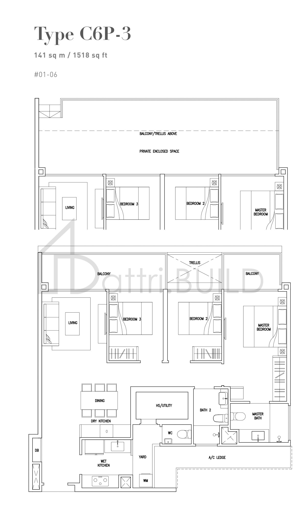 CITYLIFE@TAMPINES C6P-3 floorplan (watermarked)