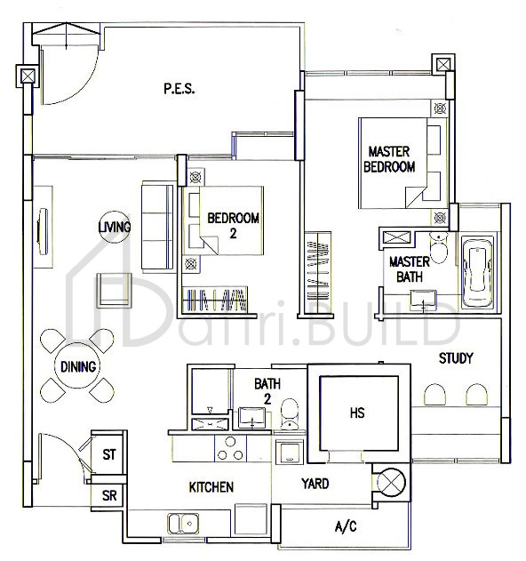 THE CALROSE AS2P floorplan (watermarked)