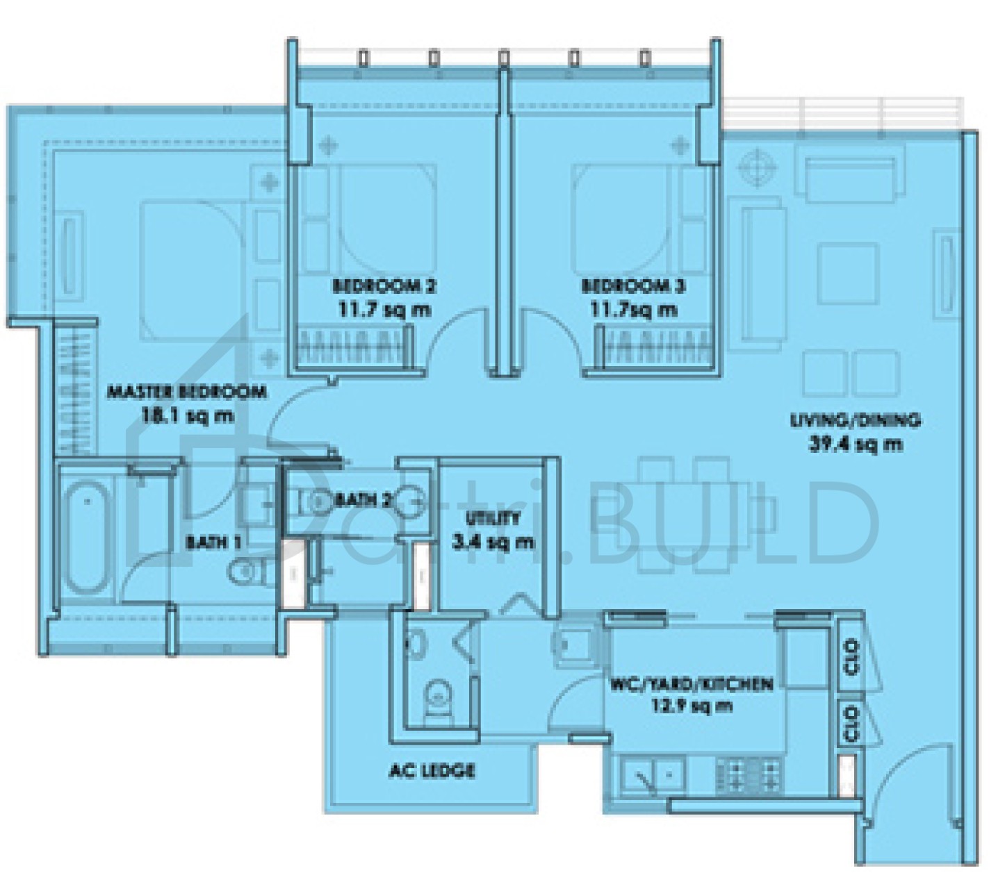 CITY SQUARE RESIDENCES C1a floorplan (watermarked)