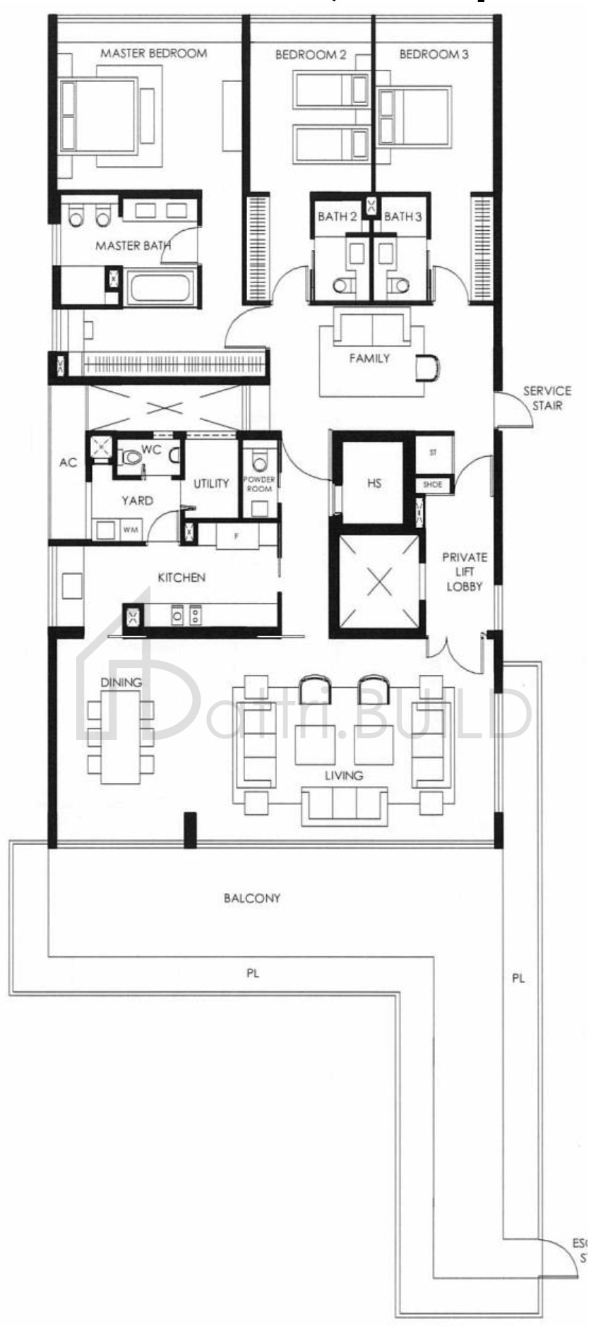 THE NASSIM B13 floorplan (watermarked)