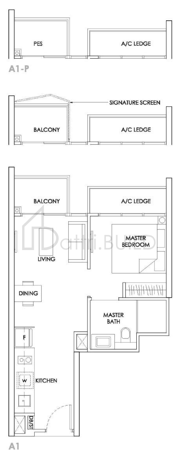 THE ALPS RESIDENCES A1-P floorplan (watermarked)