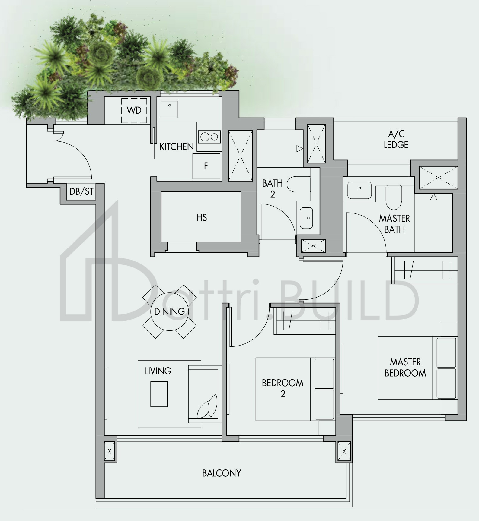 THE TRE VER B9 floorplan (watermarked)