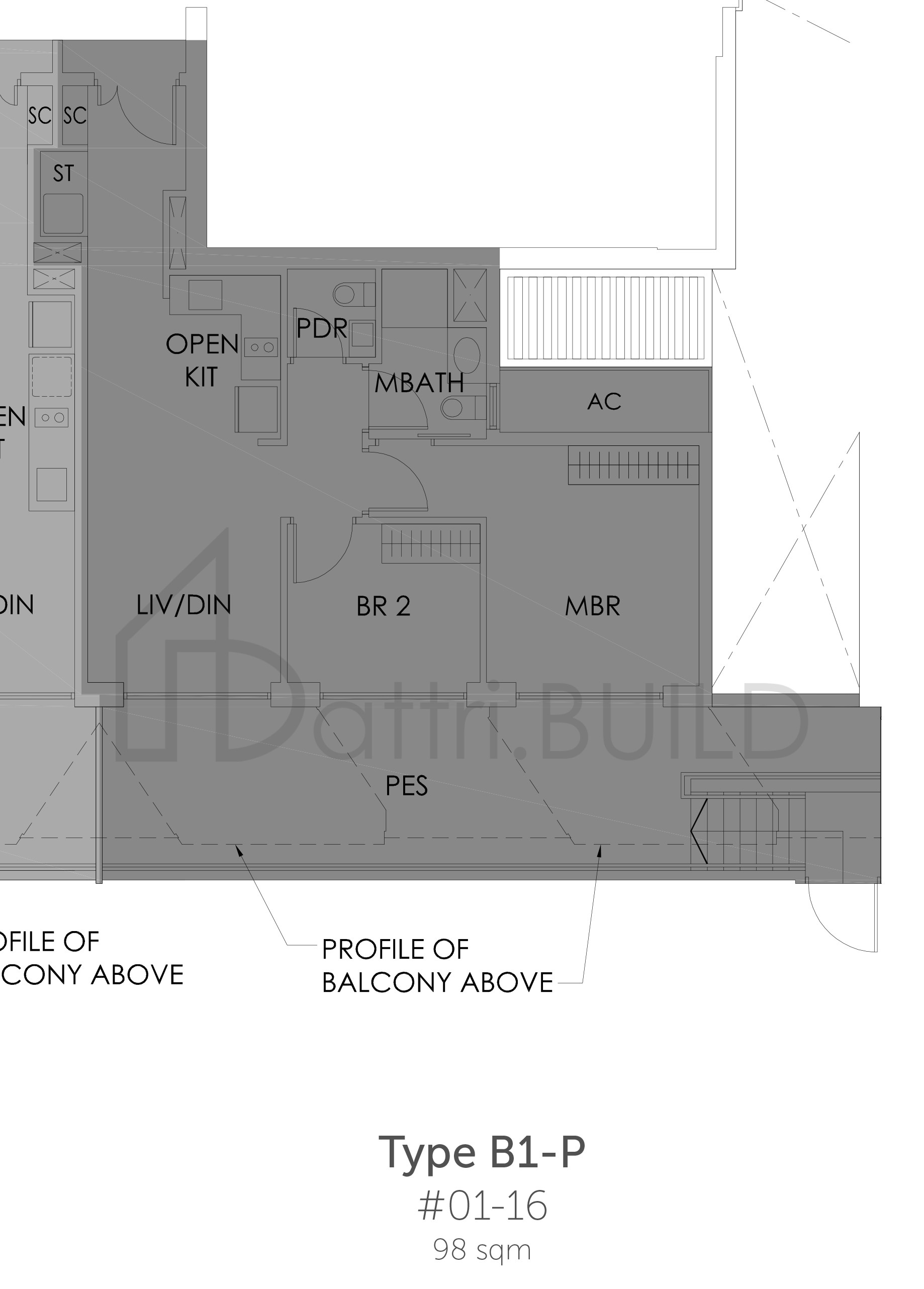 SKY HABITAT B1-P(98) floorplan (watermarked)