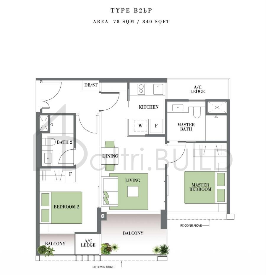 BOTANIQUE AT BARTLEY B2bp floorplan (watermarked)