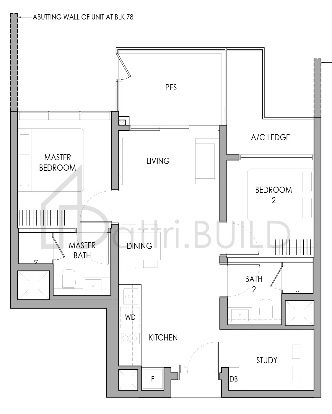 SENGKANG GRAND RESIDENCES B6PS(p) floorplan (watermarked)