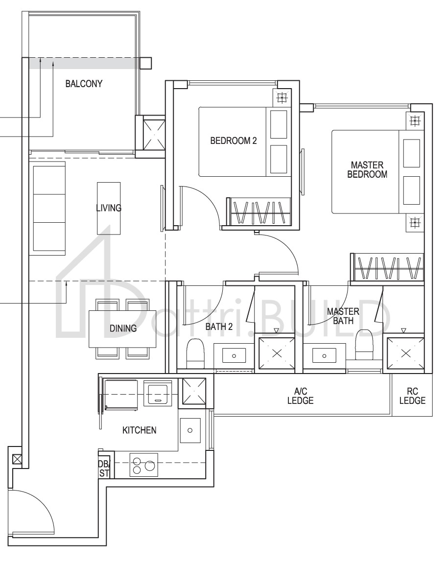 THE BROWNSTONE A1a floorplan (watermarked)