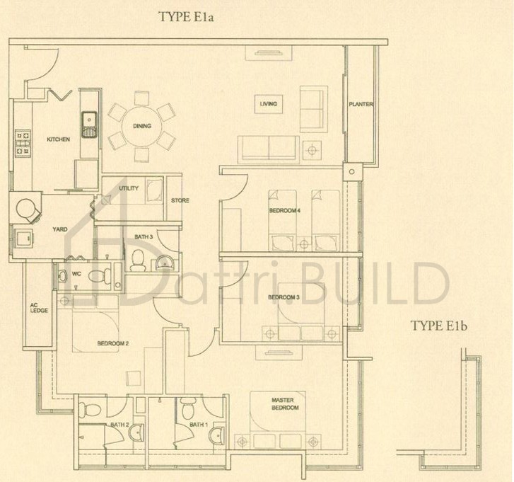 THE RAINTREE E1a floorplan (watermarked)