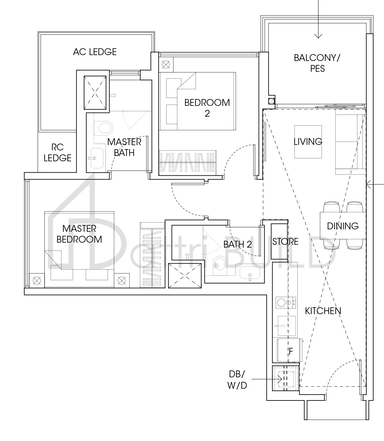 THE ANTARES B1A-G floorplan (watermarked)
