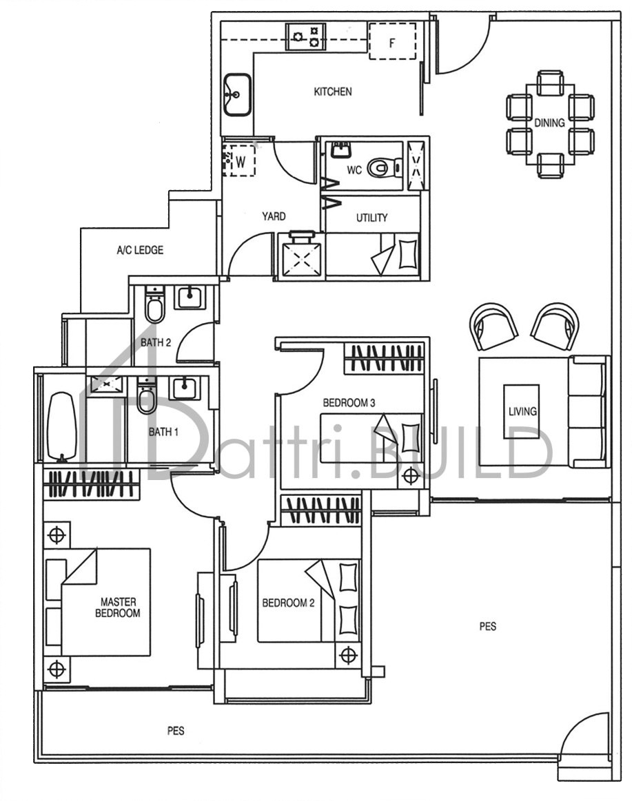 YEWTEE RESIDENCES C4-P floorplan (watermarked)