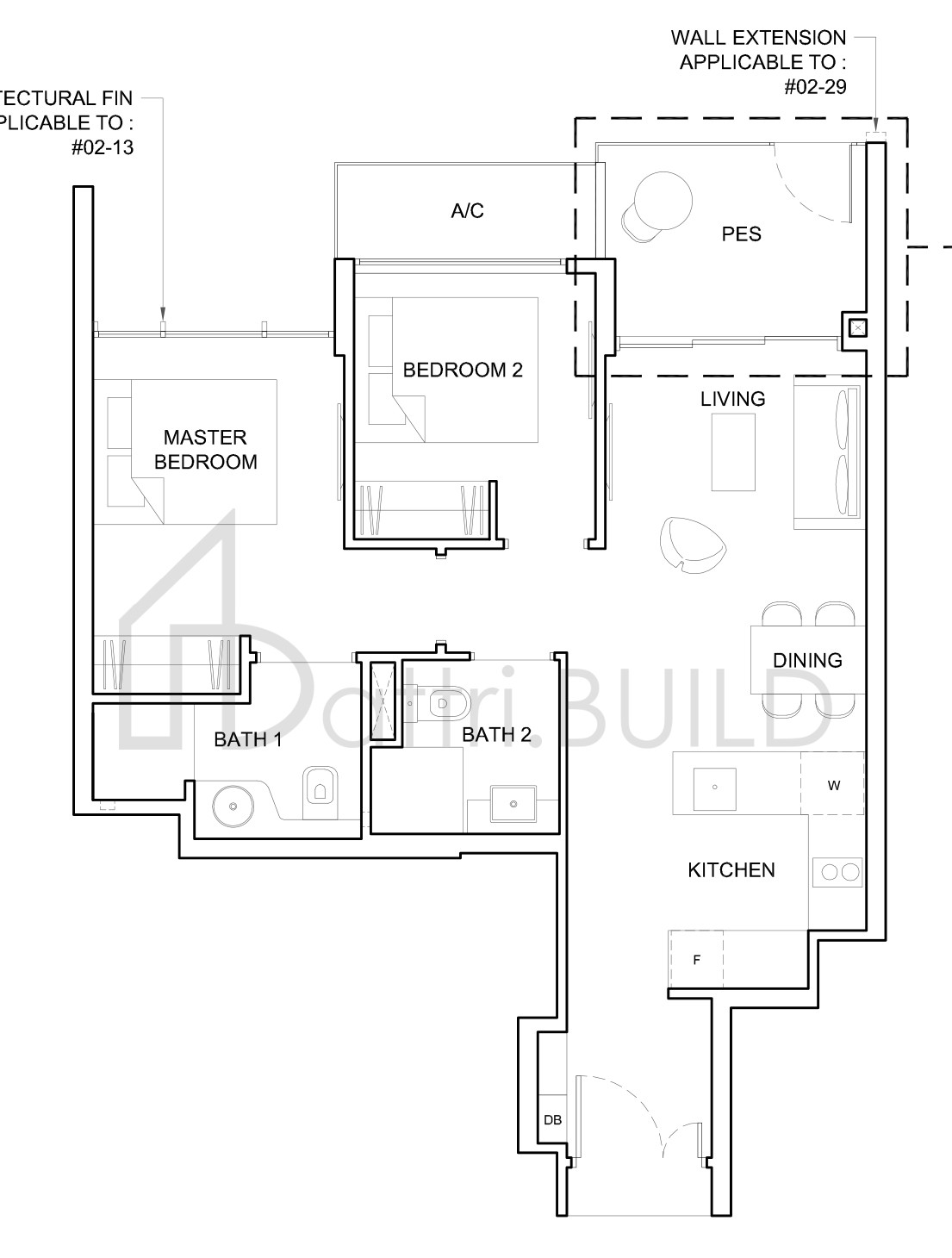 HIGH PARK RESIDENCES 2D2-P floorplan (watermarked)
