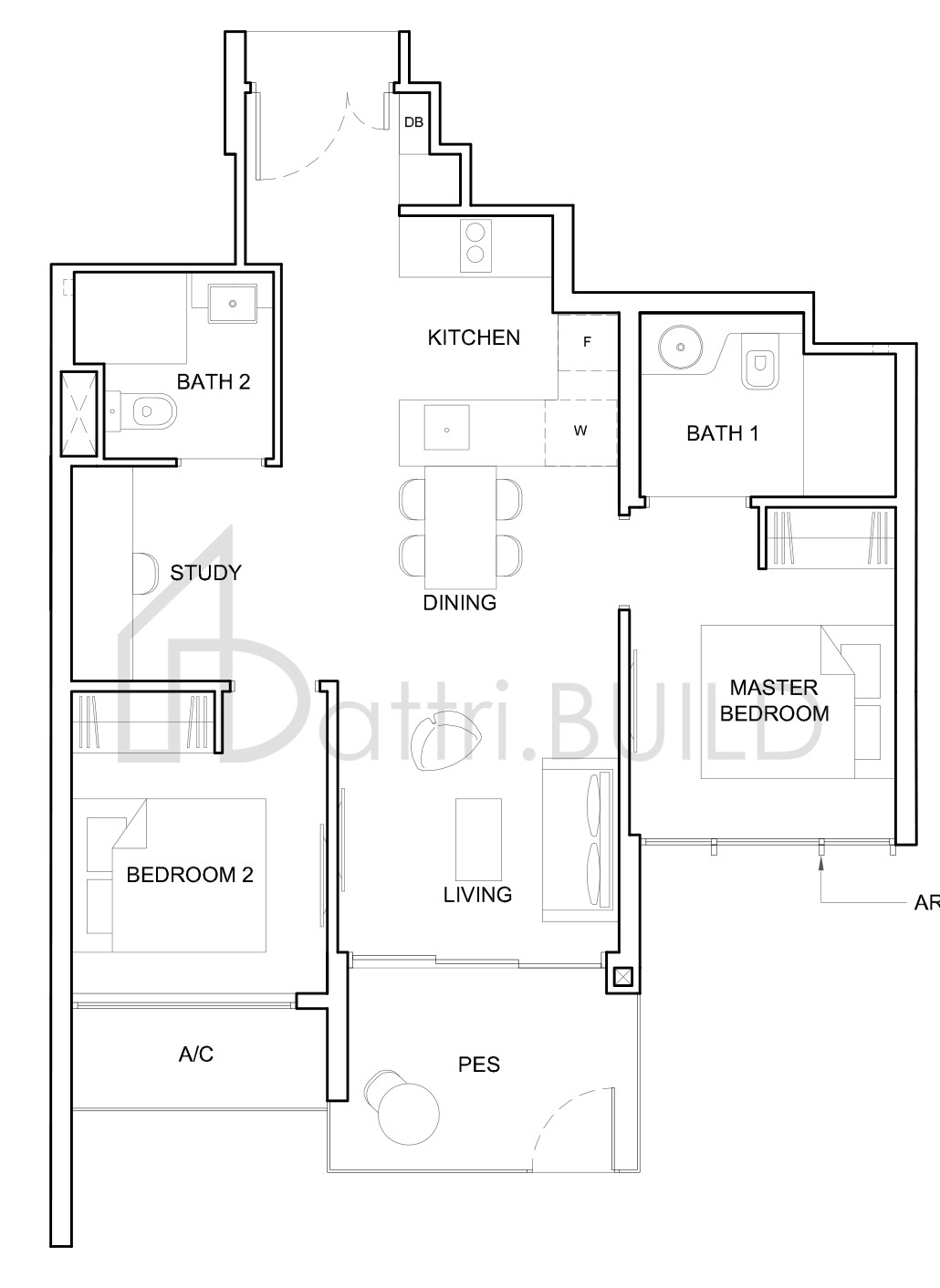 HIGH PARK RESIDENCES 2S1-P floorplan (watermarked)