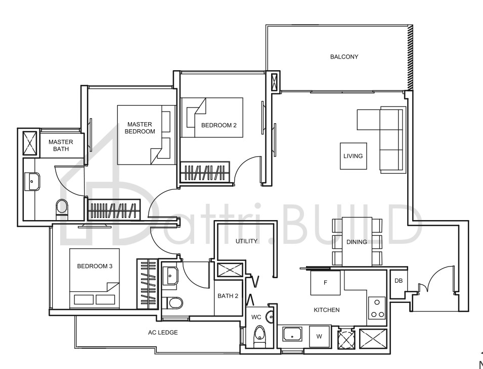 THE GLADES C1 floorplan (watermarked)