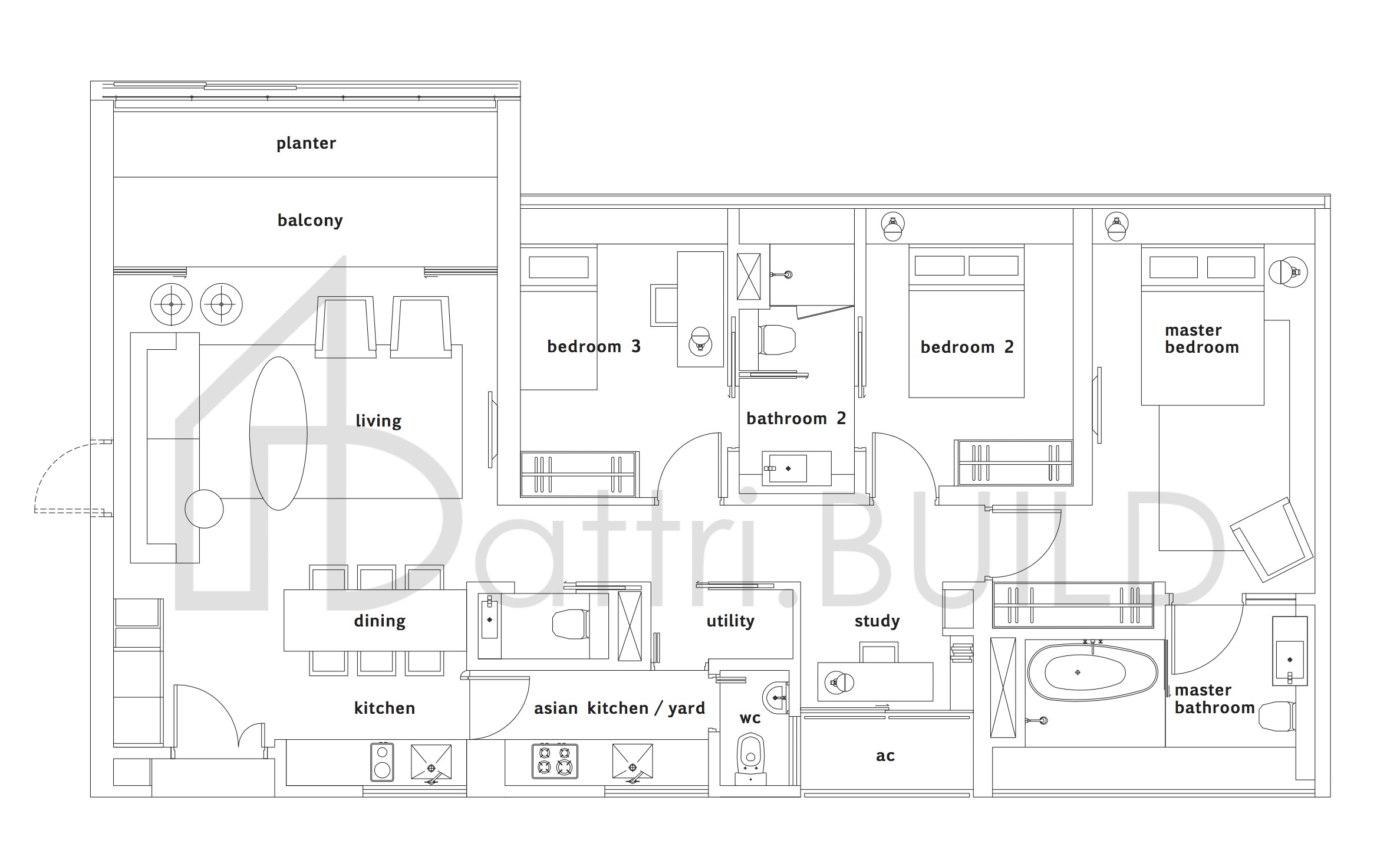 OUE TWIN PEAKS Tower 2, C1 floorplan (watermarked)