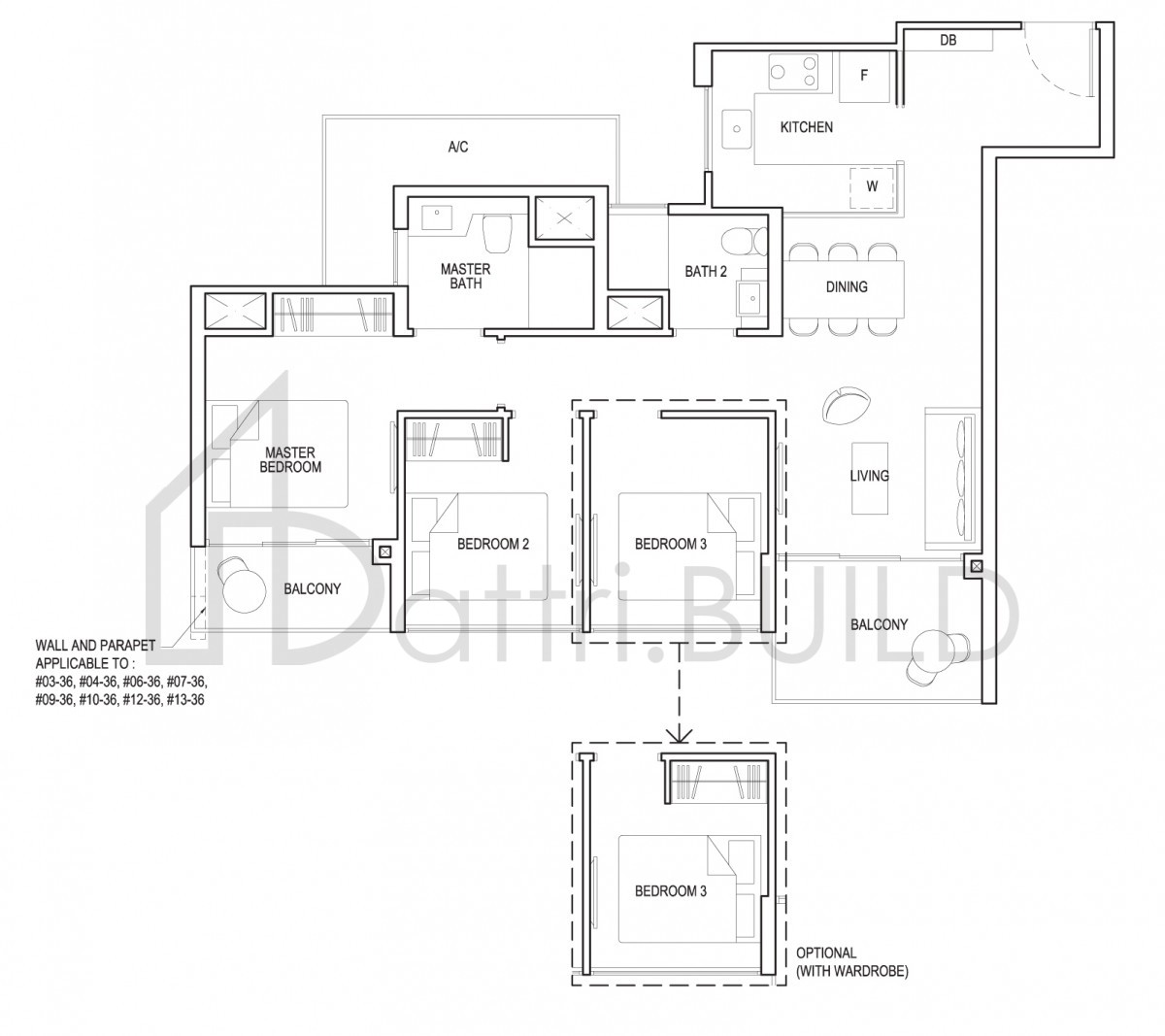 GRANDEUR PARK RESIDENCES 3c1g floorplan (watermarked)