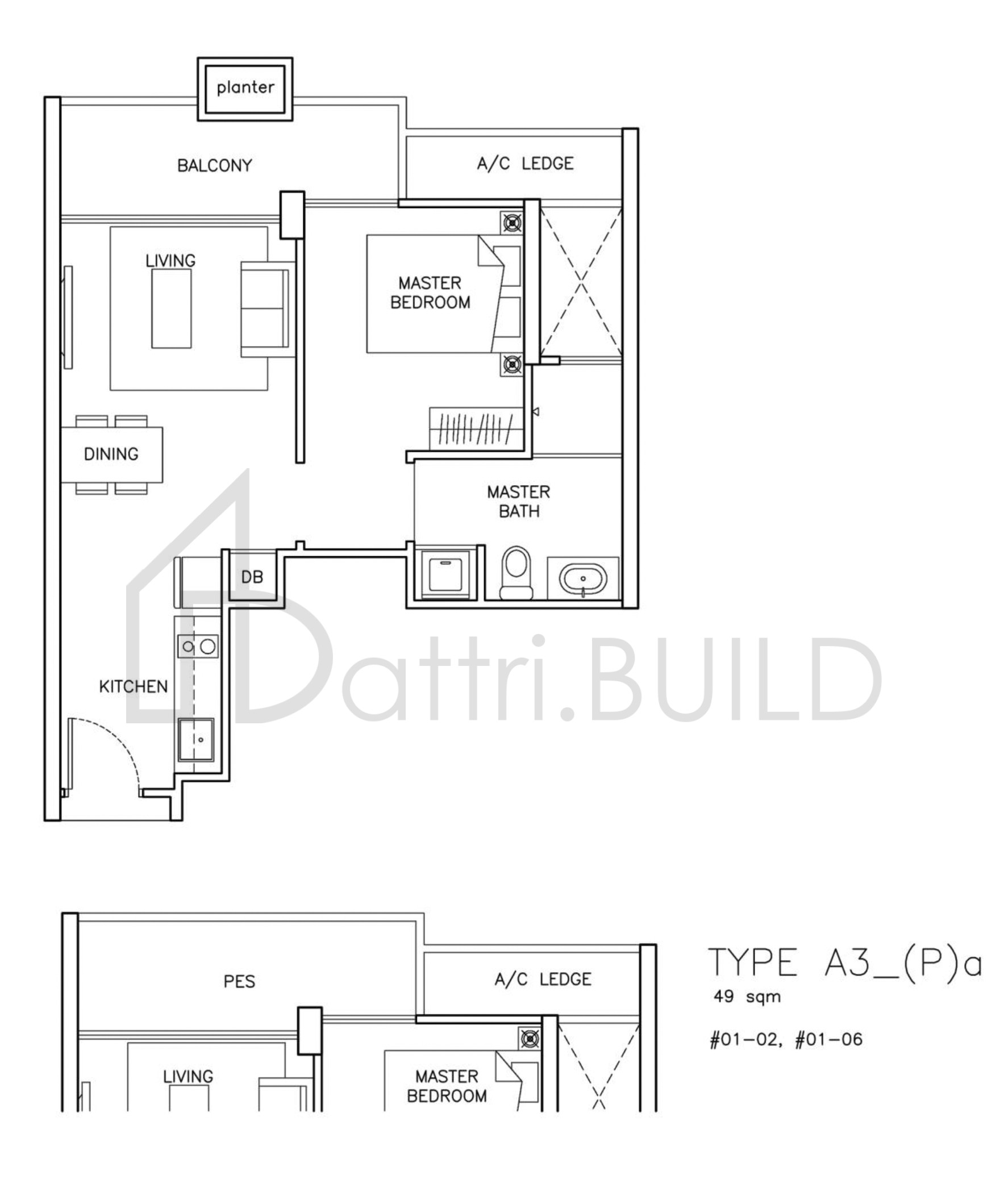 THE SANTORINI A3Pa floorplan (watermarked)