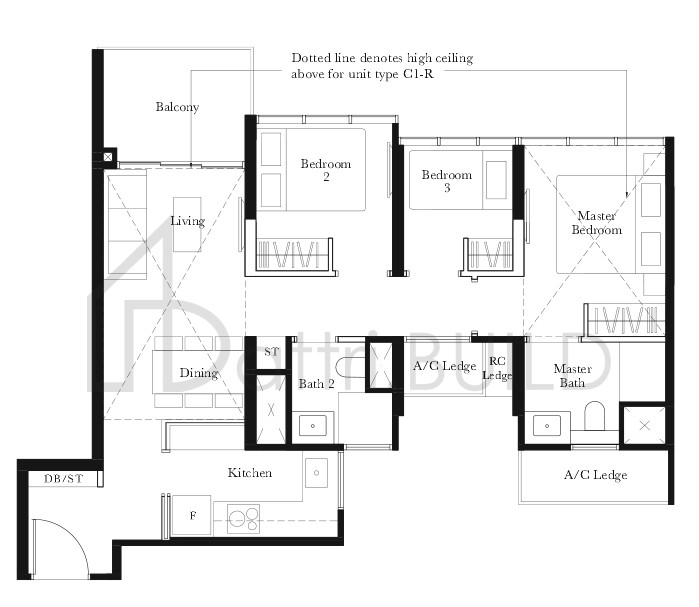 THE GARDEN RESIDENCES C1 floorplan (watermarked)