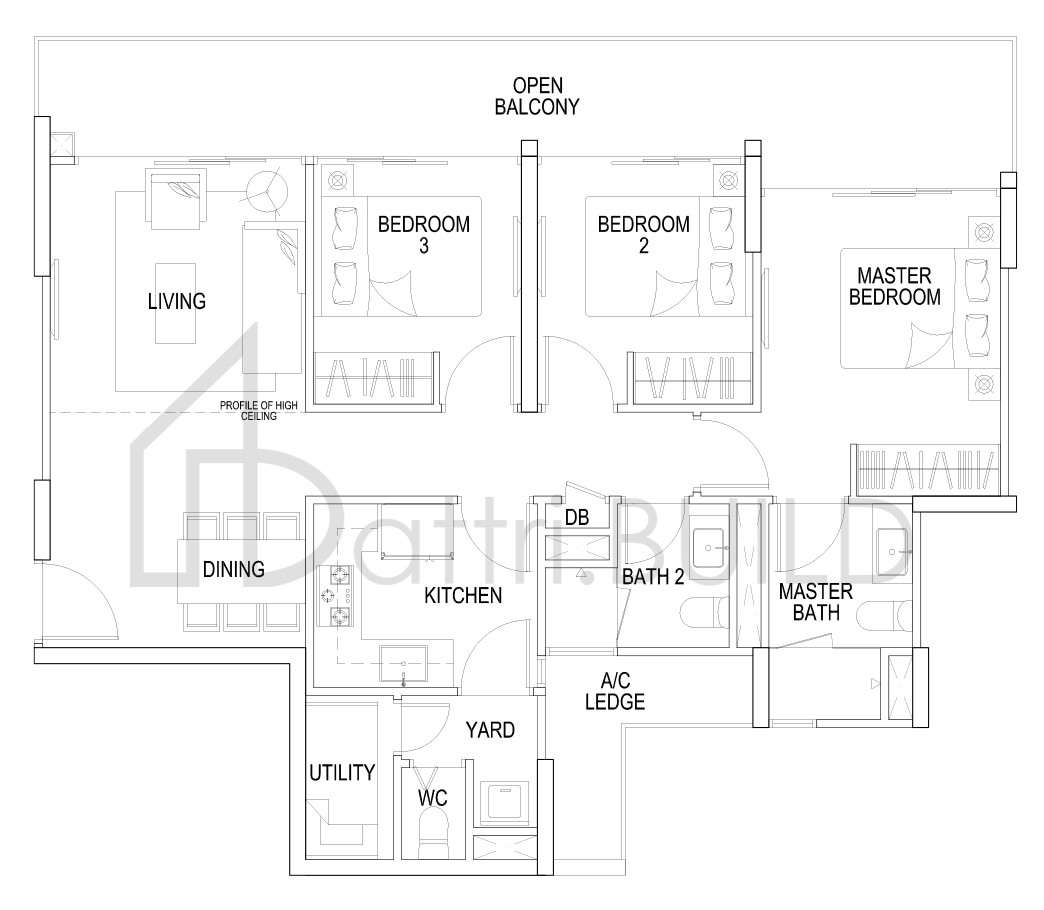 FLO RESIDENCE B2R1 floorplan (watermarked)