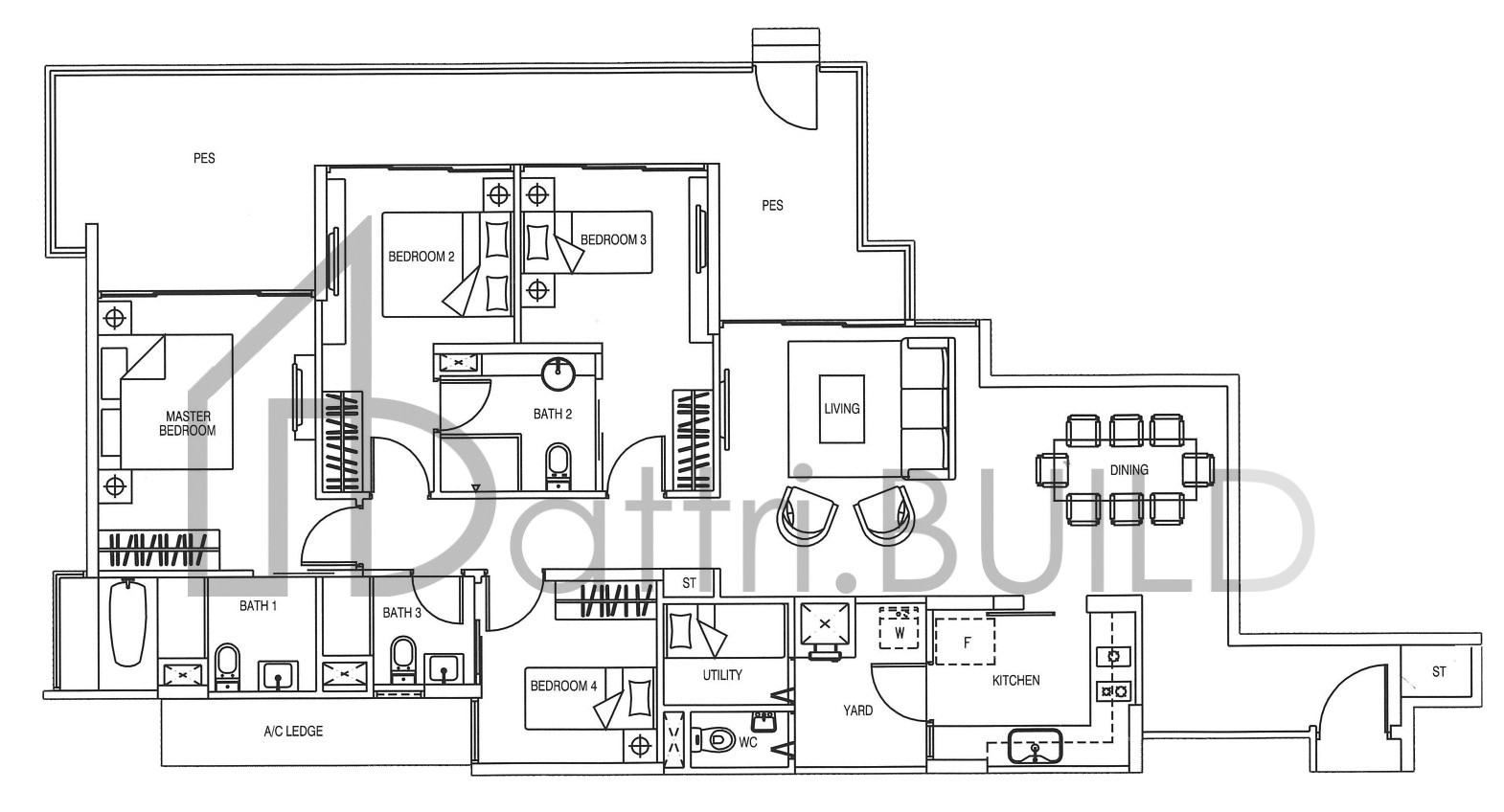 YEWTEE RESIDENCES D3-P floorplan (watermarked)