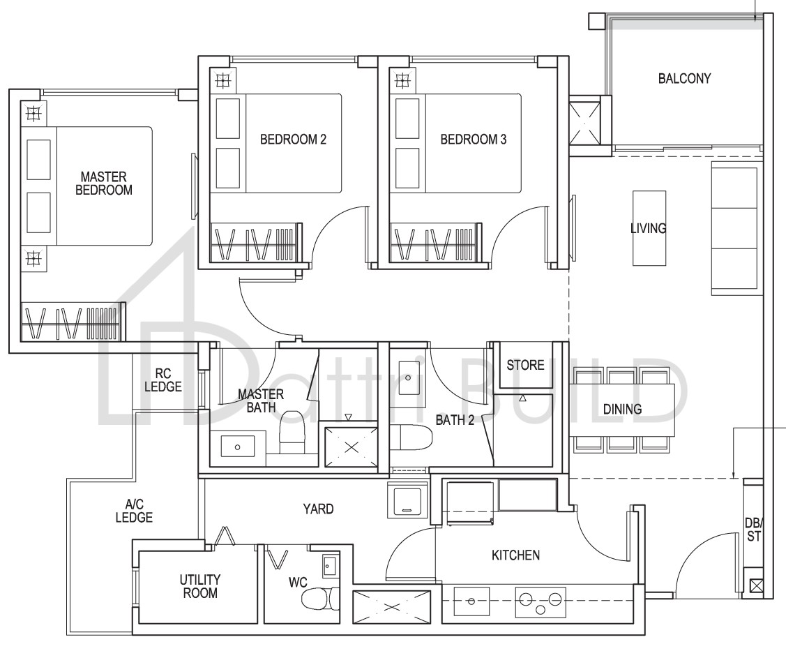 THE BROWNSTONE B5a floorplan (watermarked)