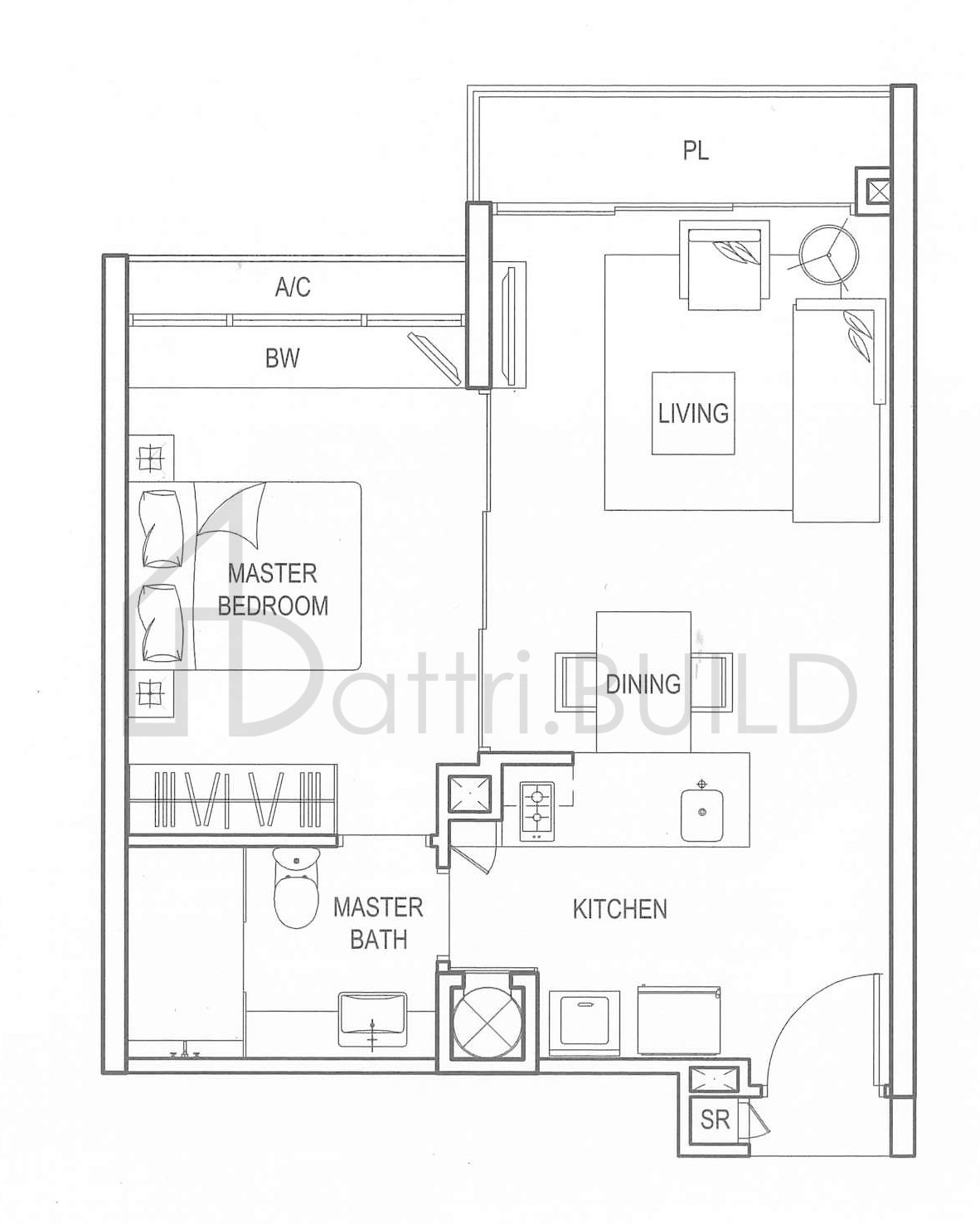 CLEMENTIWOODS CONDOMINIUM A1 floorplan (watermarked)