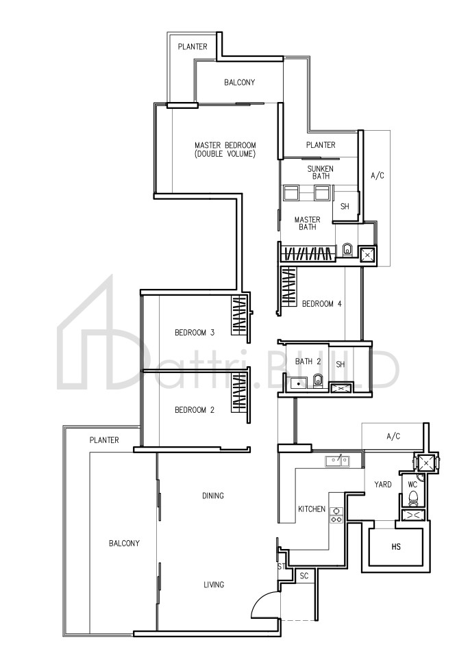 THE TRIZON D2b floorplan (watermarked)