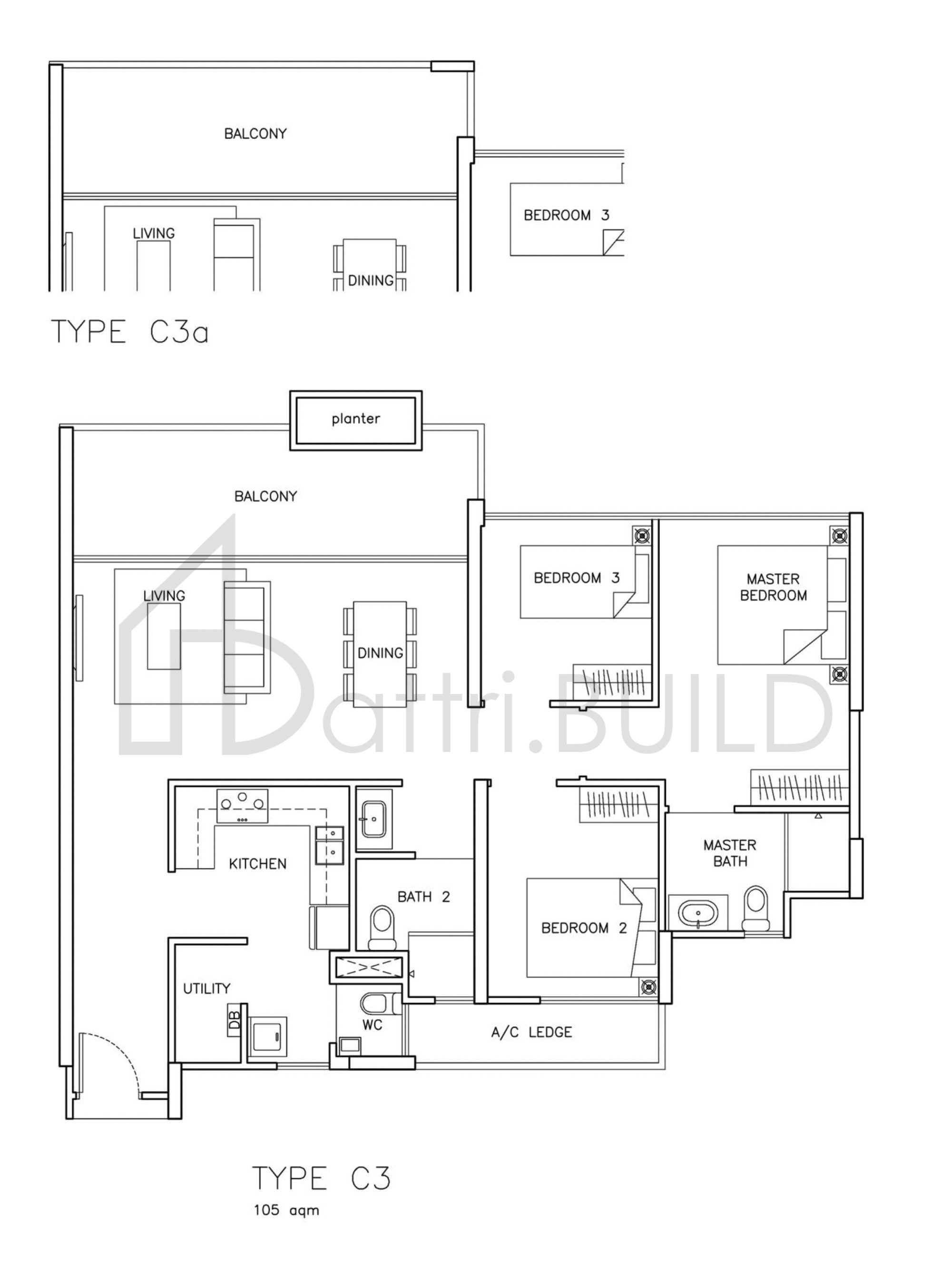 THE SANTORINI C3a floorplan (watermarked)