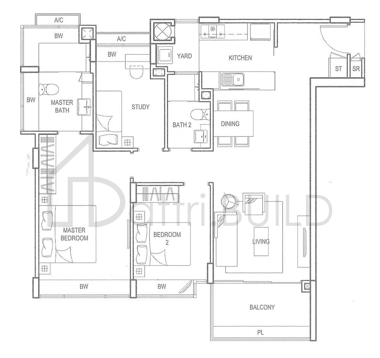 CLEMENTIWOODS CONDOMINIUM BS1 floorplan (watermarked)