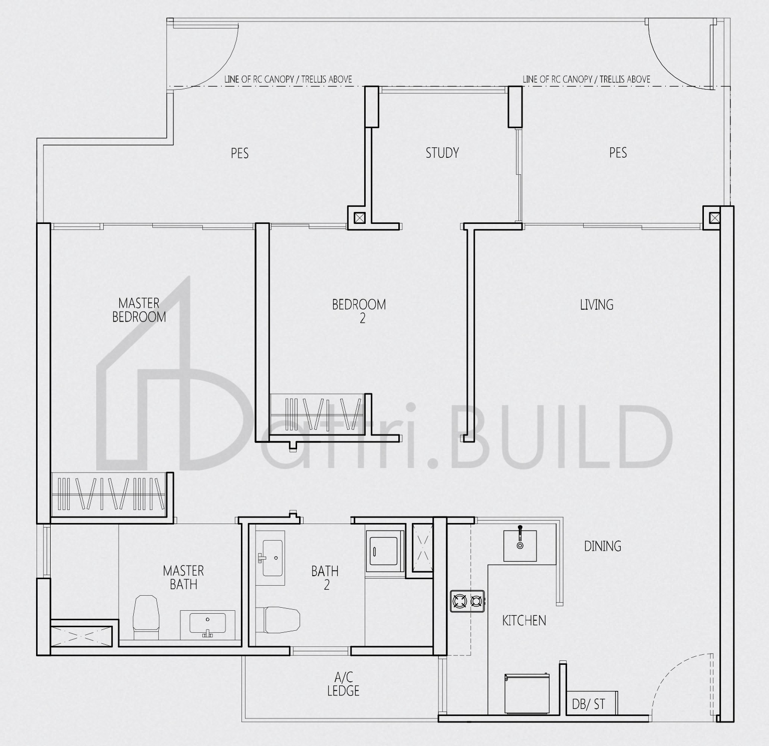 Q BAY RESIDENCES BSp3 floorplan (watermarked)