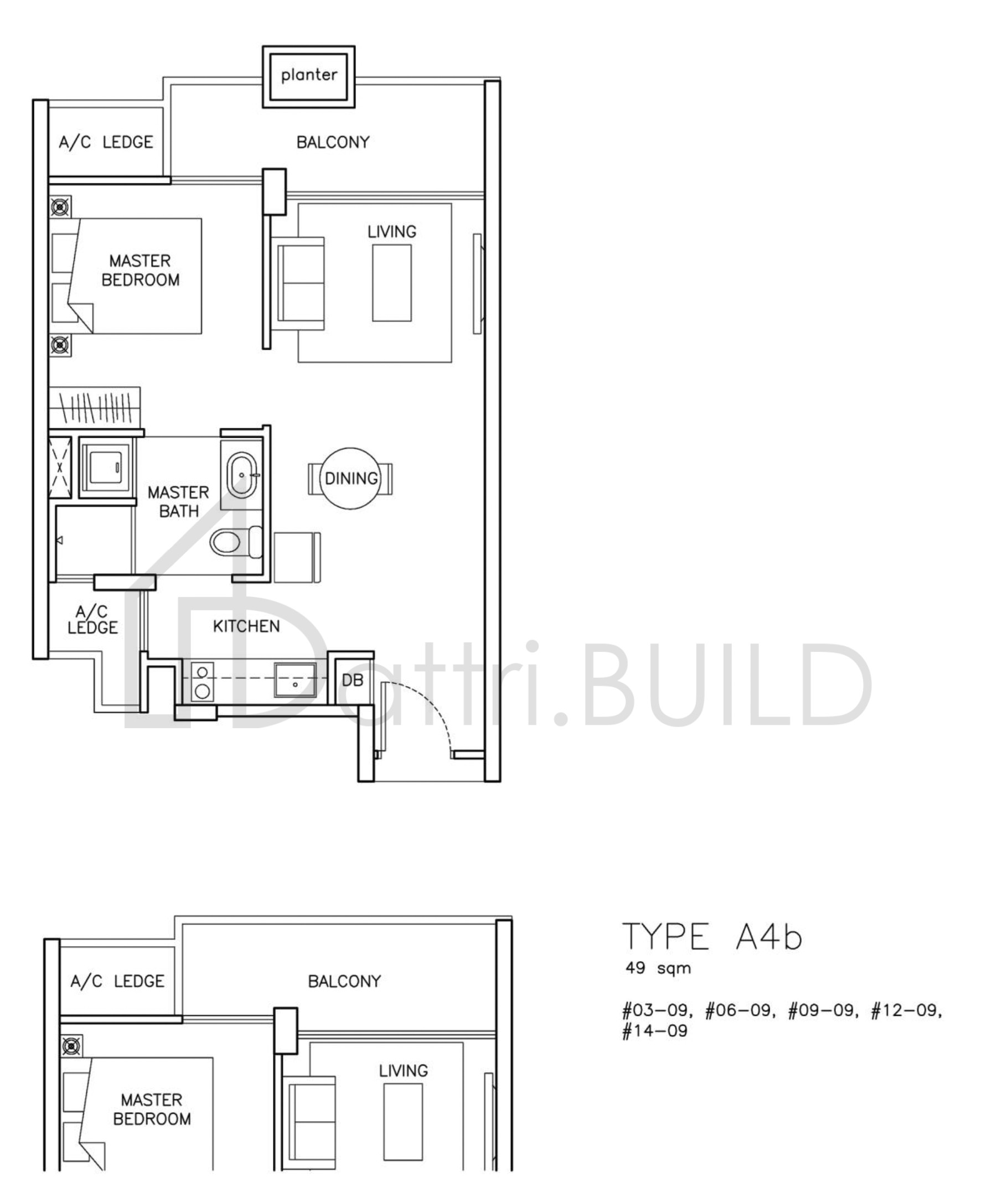 THE SANTORINI A4b floorplan (watermarked)