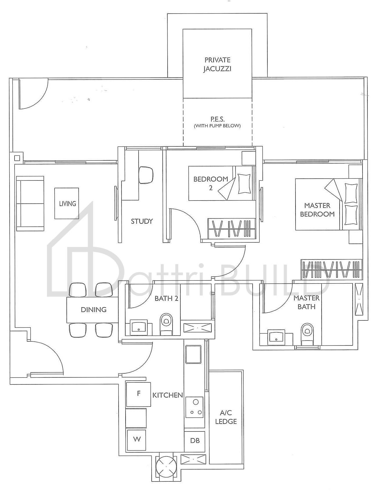 THE LUXURIE BS1P floorplan (watermarked)