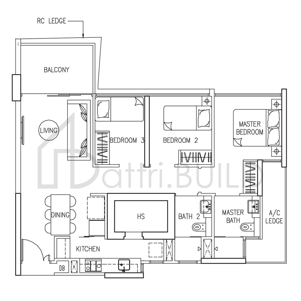 THE TRILINQ C4 floorplan (watermarked)