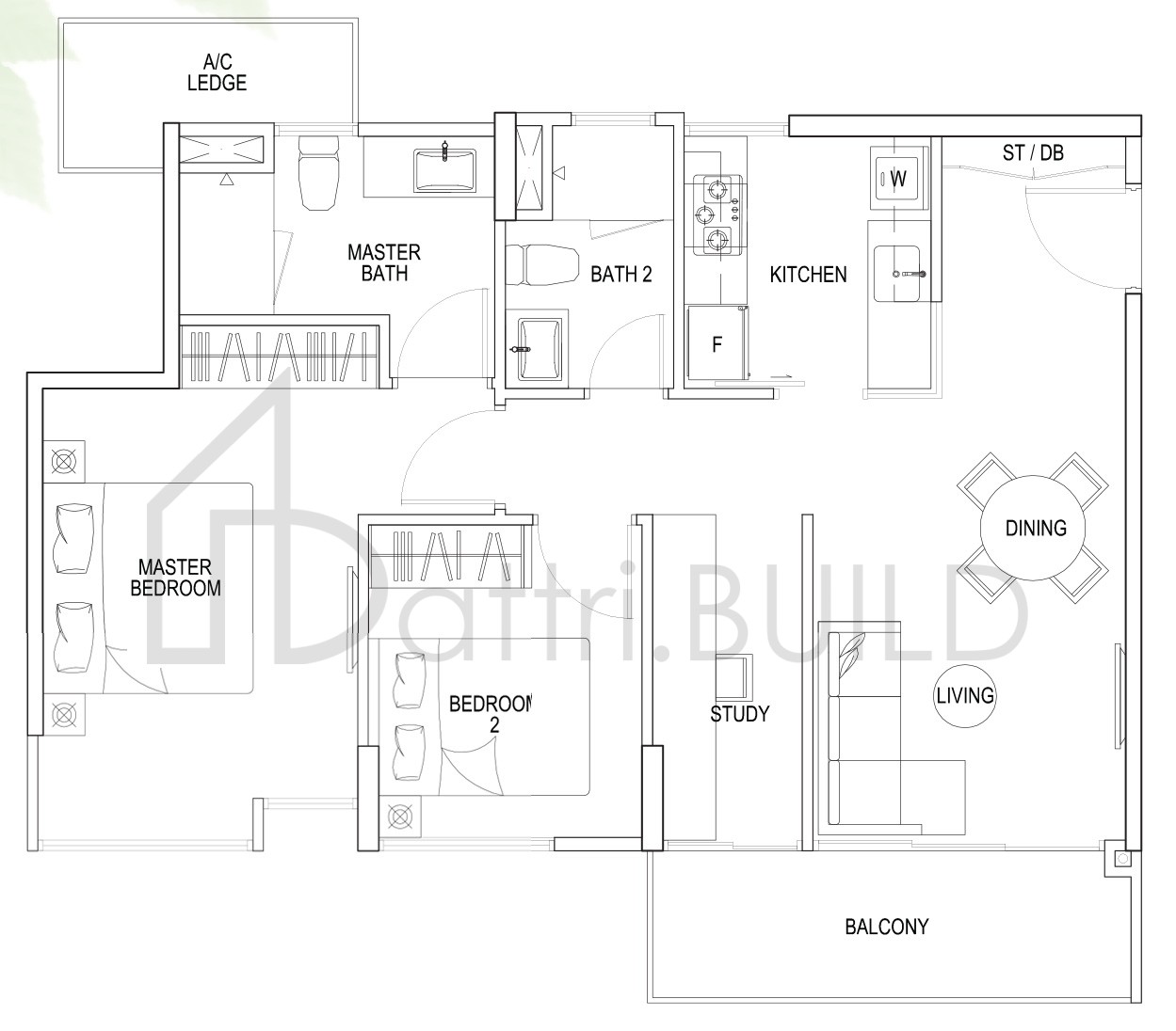 THE RAINFOREST A1b floorplan (watermarked)