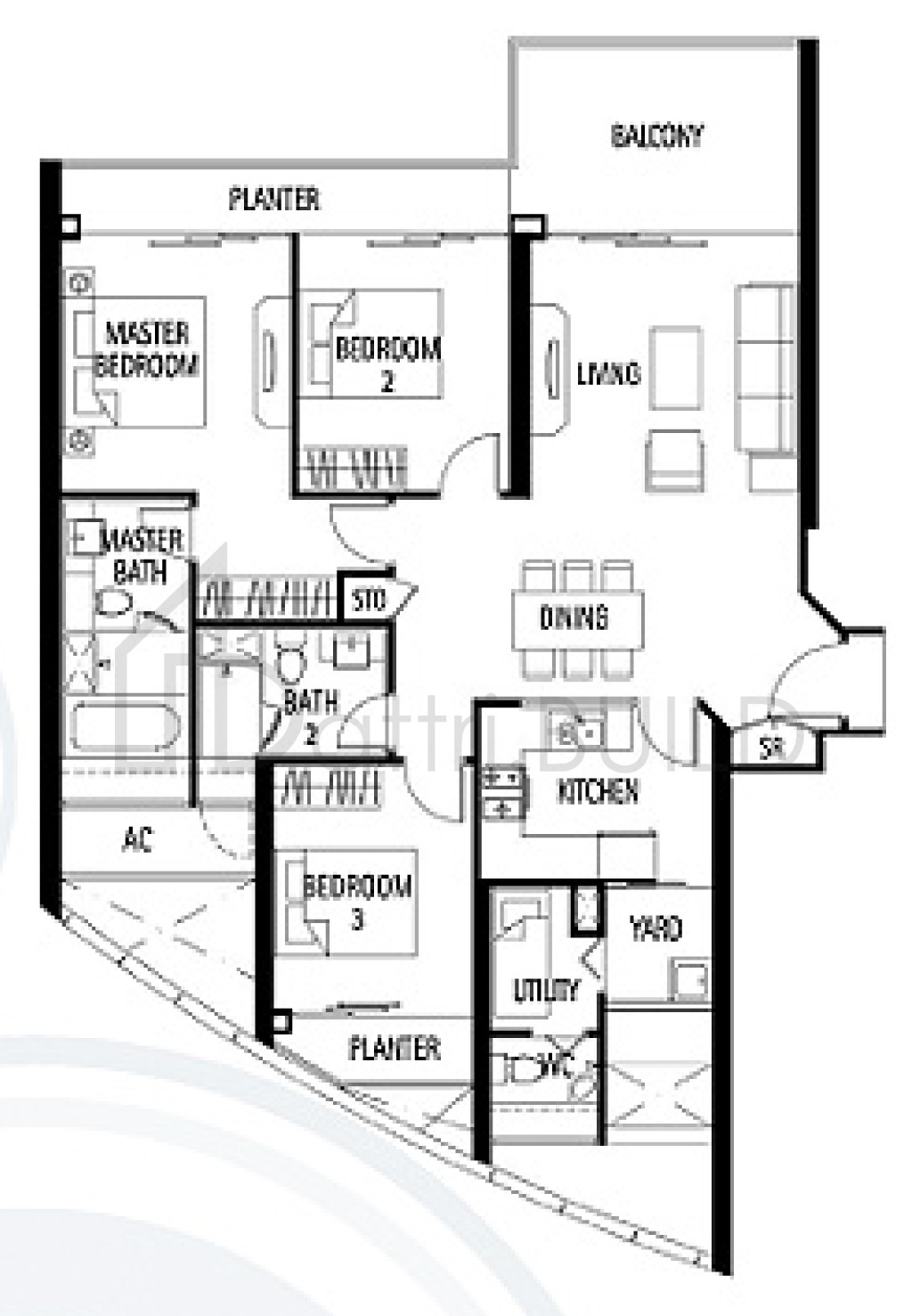 TRIBECA C1 floorplan (watermarked)