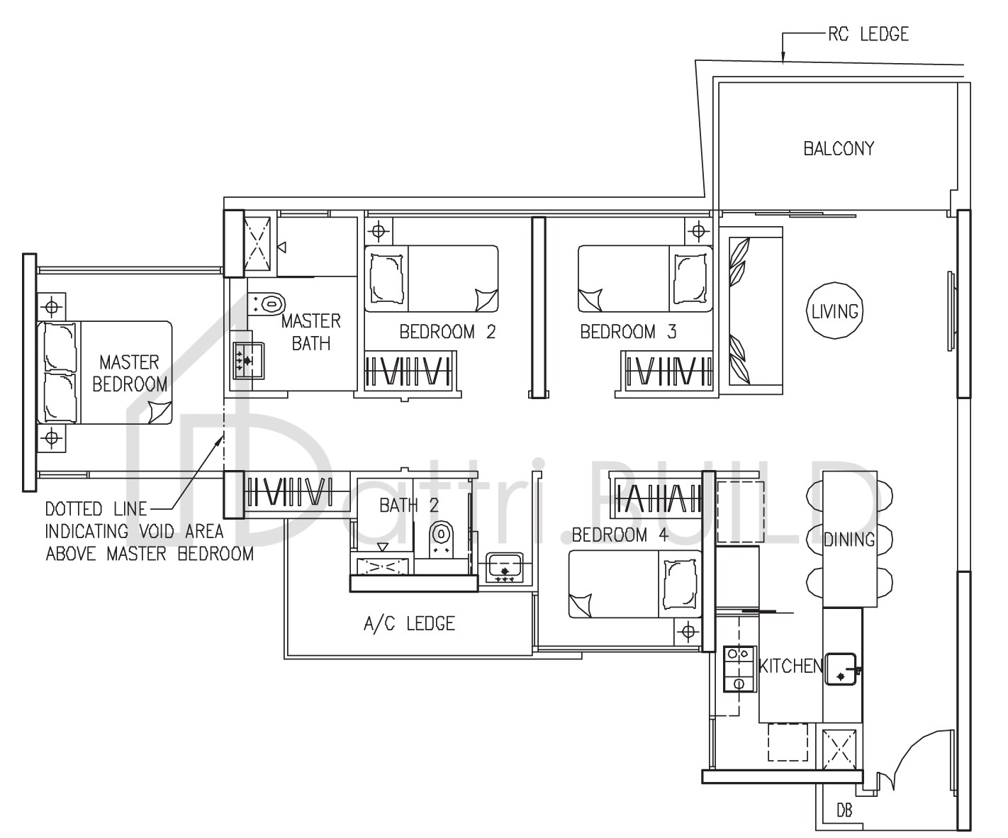 THE TRILINQ D1 floorplan (watermarked)