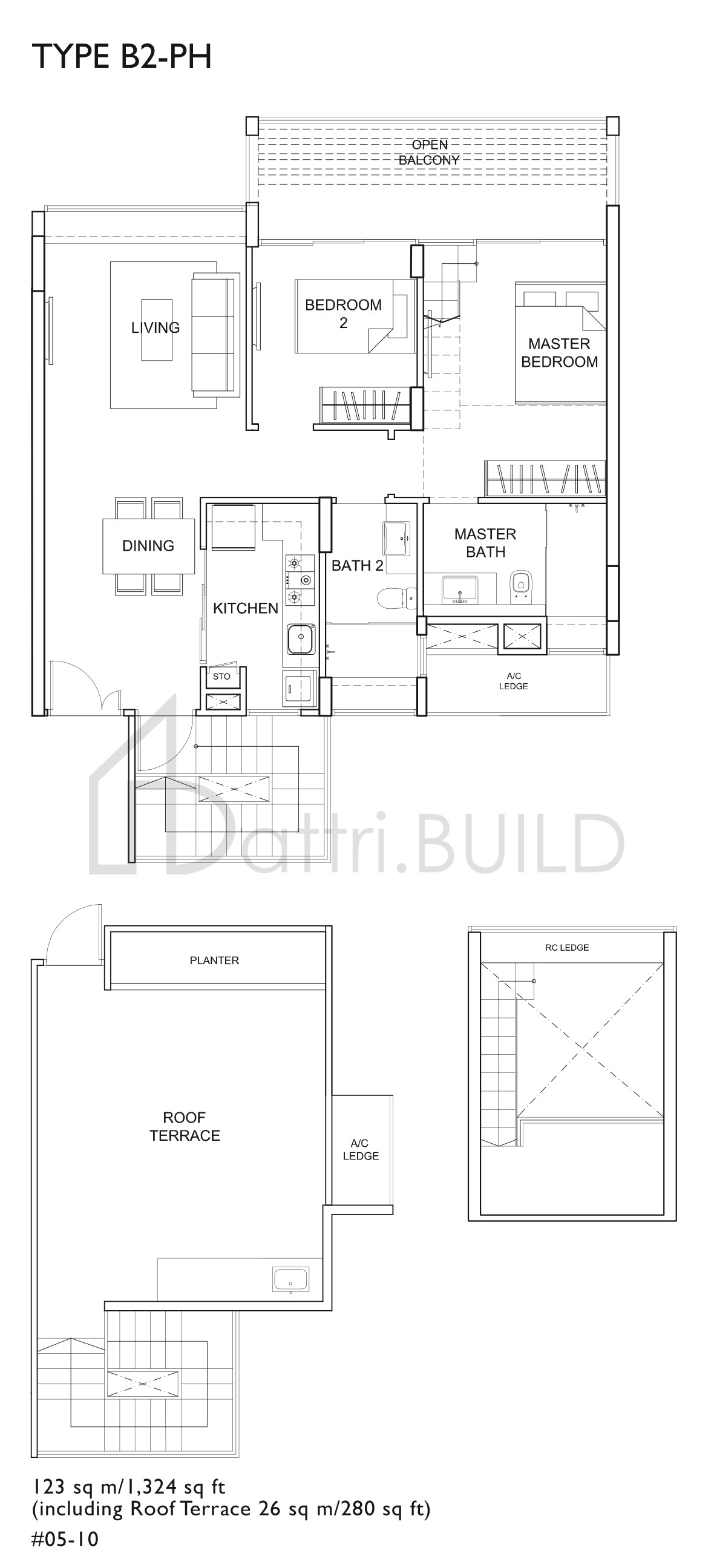 UBER 388 B2-PH floorplan (watermarked)